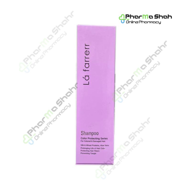 شامپو لافارر مخصوص موهای رنگ شده و آسیب دیده، با قابلیت تثبیت رنگ، ترمیم و افزایش درخشش مو
